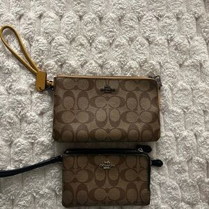 Coach Tan and Brown Wristlet